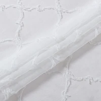 Laura Ashley Berwyn Rod Pocket Embroidered Sheer Set of 4 Curtain Panel