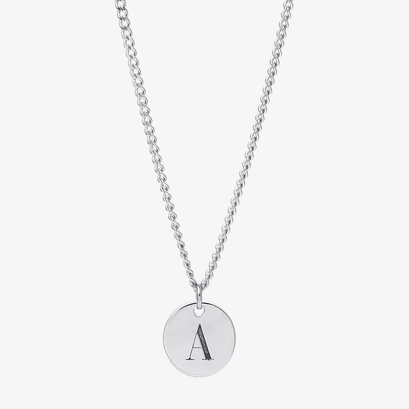 Womens Sterling Silver Initial Necklace