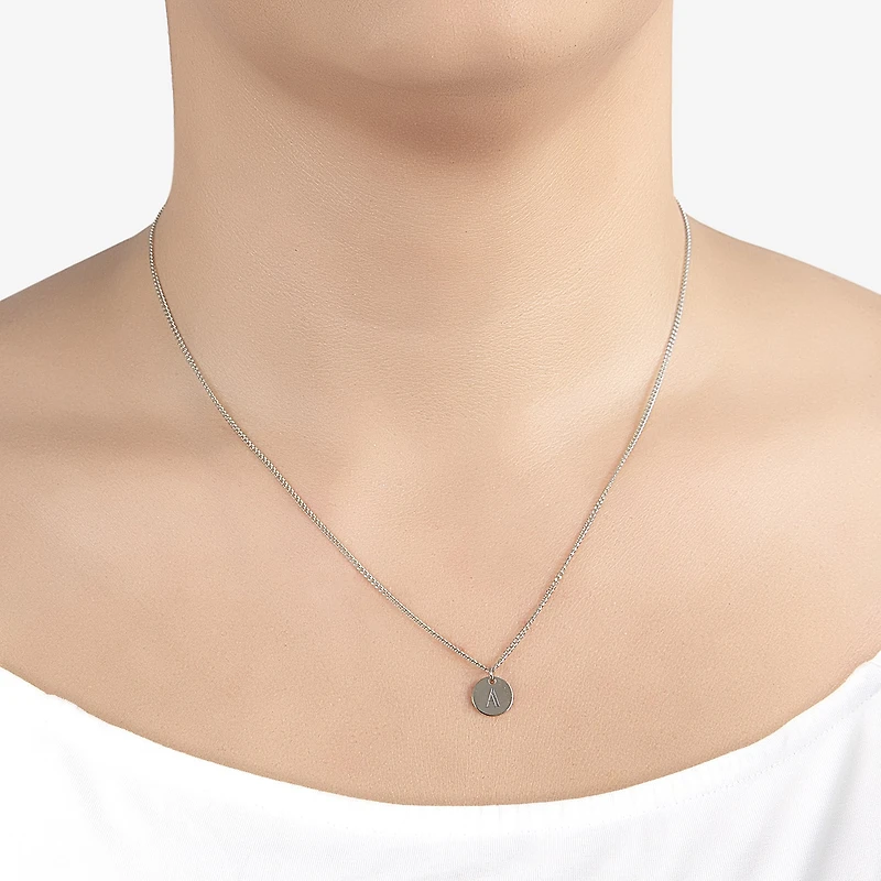 Womens Sterling Silver Initial Necklace