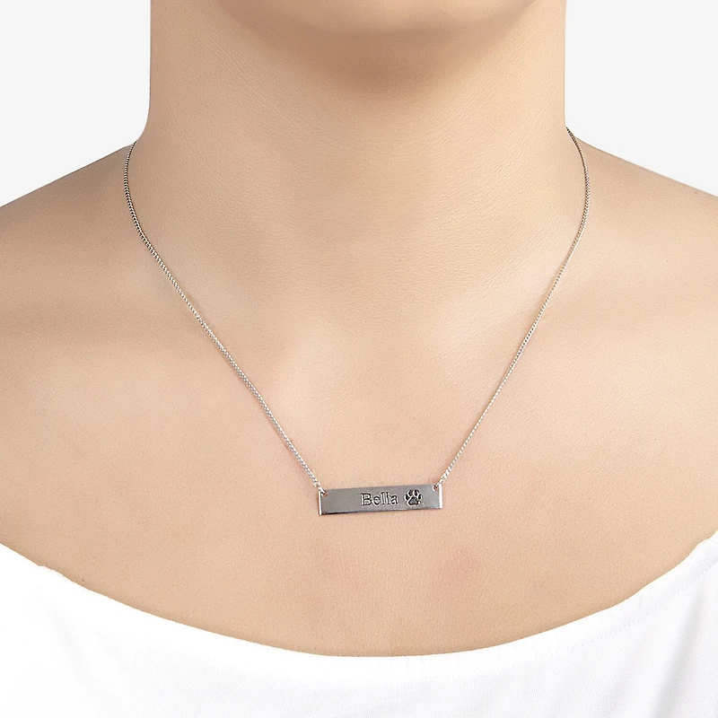 Womens Sterling Silver 18 Inch Name Necklace