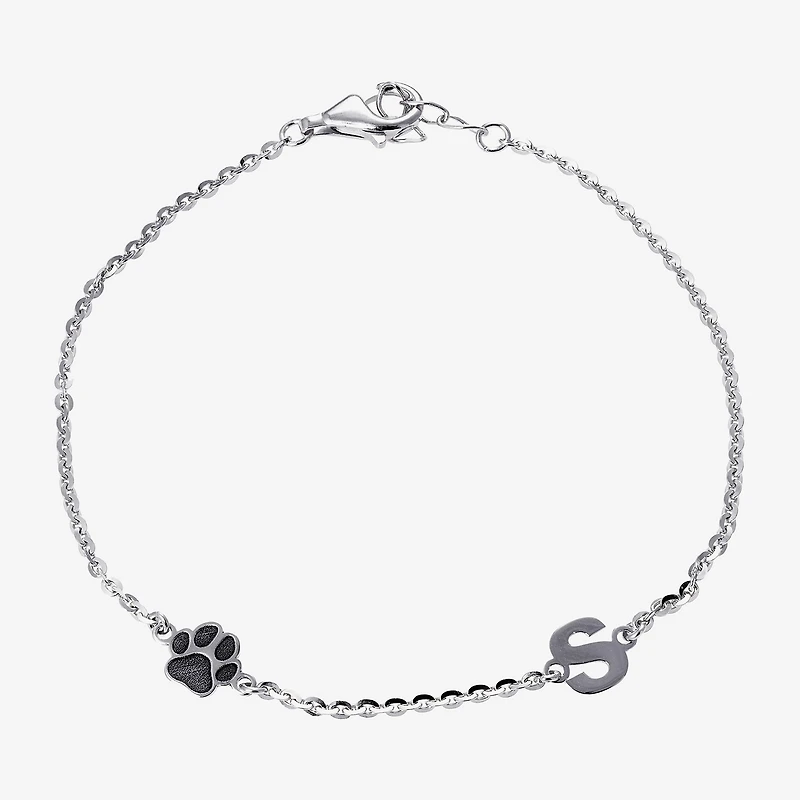Womens Sterling Silver 6 3/4 Inch Solid Cable Id Bracelet