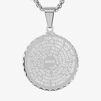 Steeltime Lord's Prayer Mens Stainless Steel Pendant Necklace