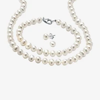 Womens Cultured Freshwater Pearl Sterling Silver -pc. Jewelry Set