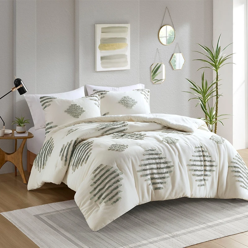 INK+IVY Tahli Cotton Blend 3-pc. Midweight Comforter Set