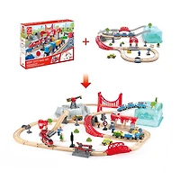 Hape Wooden Train Bucket Set: City Train Interactive Toy