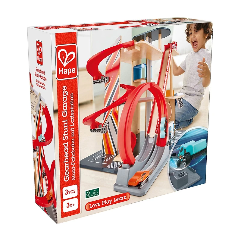 Hape Gearhead Stunt Garage Interactive Toy