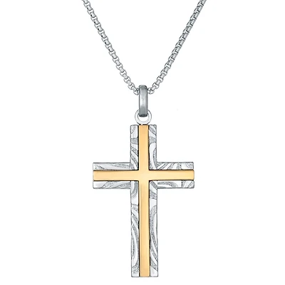 Mens Cross 24 Inch Pendant Necklace