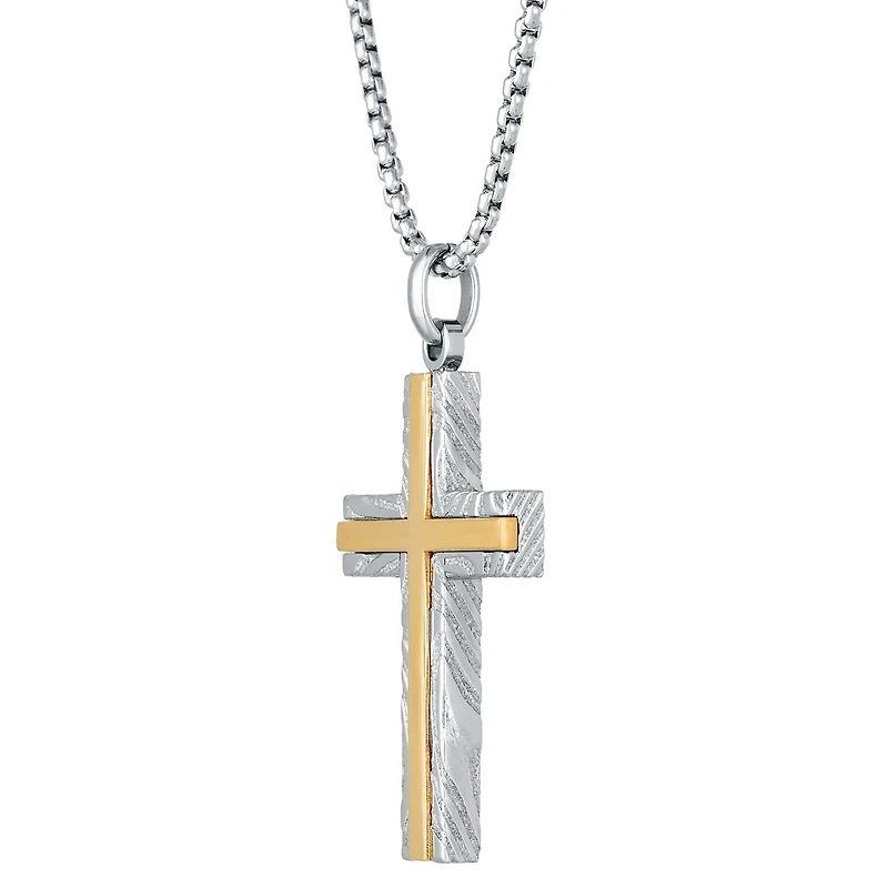 Mens Cross 24 Inch Pendant Necklace
