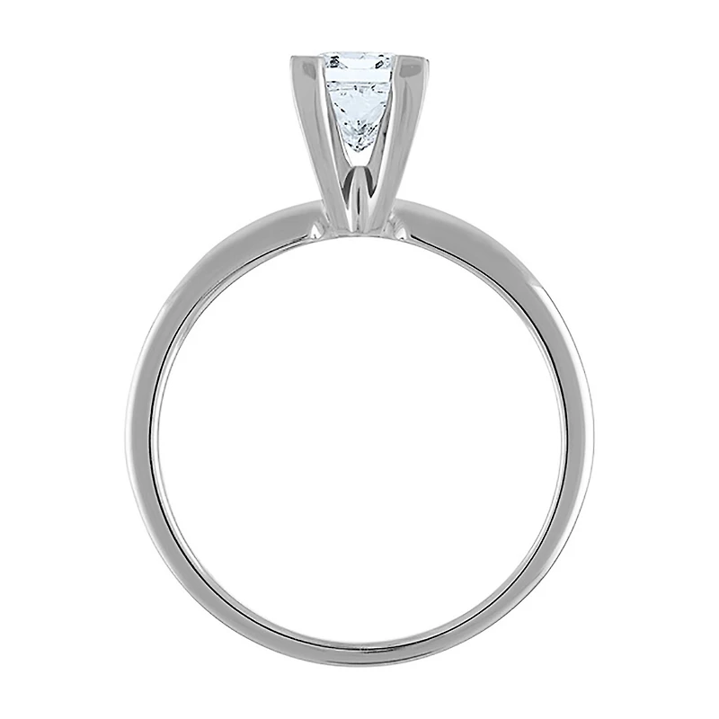 Deluxe Collection (I / I2) Womens 1 CT. Genuine White Diamond 14K White Gold Solitaire Engagement Ring