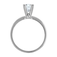 Deluxe Collection (I / I2) Womens 1 CT. Genuine White Diamond 14K White Gold Solitaire Engagement Ring