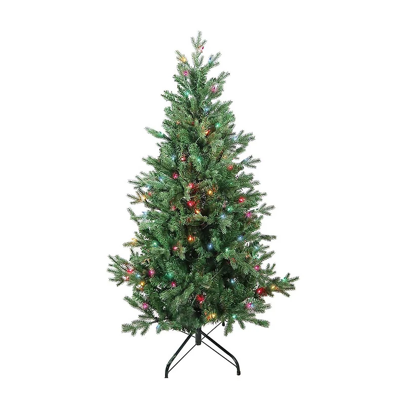Kurt Adler 4.5-Foot Pre-Lit Multi-Color Incandescent Jackson Pine Tree