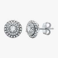 3/4 CT. T.W. Natural White Diamond 10K White Gold 8.9mm Round Stud Earrings