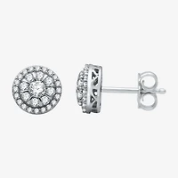 3/4 CT. T.W. Natural White Diamond 10K White Gold 8.9mm Round Stud Earrings