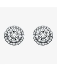 1 CT. T.W. Natural White Diamond 10K White Gold 9.9mm Round Stud Earrings