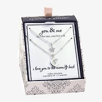 Sparkle Allure Womens Cubic Zirconia Pure Silver Over Brass Star 2-pc. Necklace Set