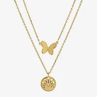 Sparkle Allure Womens 14K Gold Over Brass Butterfly 2-pc. Necklace Set