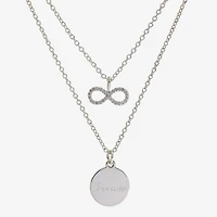 Sparkle Allure Womens Cubic Zirconia Pure Silver Over Brass Infinity 2-pc. Necklace Set