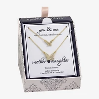 Sparkle Allure Womens Cubic Zirconia 14K Gold Over Brass Butterfly 2-pc. Necklace Set