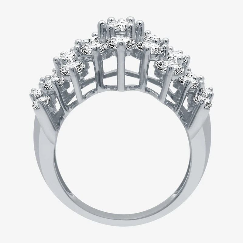 Womens 3 CT. T.W. Natural White Diamond 10K Gold Band