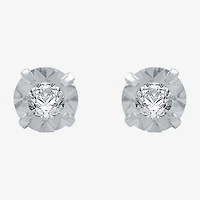 1/5 CT. T.W .Natural Diamond 10K White Gold Stud Earrings