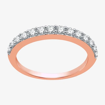 Classic Collection Womens 2MM 1/2 CT. T.W. Natural White Diamond 10K Gold Wedding Band