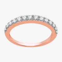 Classic Collection Womens 2MM 1/2 CT. T.W. Natural White Diamond 10K Gold Wedding Band