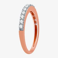 Classic Collection Womens 2MM 1/2 CT. T.W. Natural White Diamond 10K Gold Wedding Band