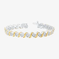 Womens 1/10 CT. T.W. Diamond Tennis Bracelet Sterling Silver or 14K Gold Over