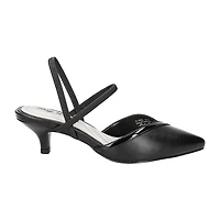 Easy Street Unna Womens Pointed Closed Toe Kitten Heel Pumps