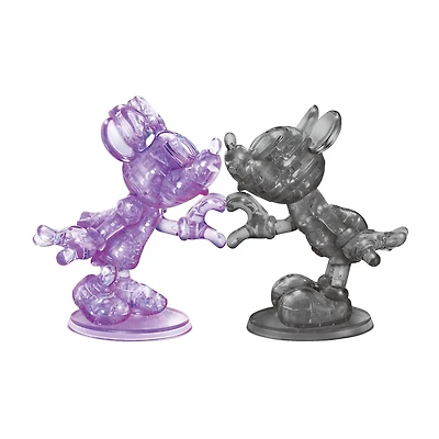 Bepuzzled 3d Crystal Disney Minnie & Mickey (Black/Purple): 68 Pcs Mickey Mouse Minnie Mouse Puzzle