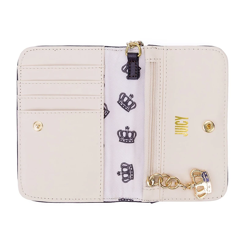 Juicy By Couture Retro Chic Velour Womens Flip Fold Wallet