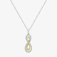 Limited Quantities! Womens 1/6 CT. T.W. Natural White Diamond 14K Gold Over Silver Infinity 20 Inch Pendant Necklace