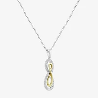 Limited Quantities! Womens 1/6 CT. T.W. Natural White Diamond 14K Gold Over Silver Infinity 20 Inch Pendant Necklace