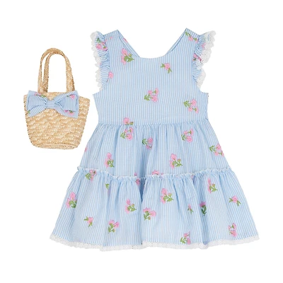 Rare Editions Toddler Girls Short Sleeve Flutter A-Line Dress