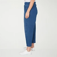 Alfred Dunner Hilton Head Womens Mid Rise Stretch Fabric Straight Leg Jean