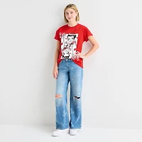 New World Womens Juniors Crew Neck Short Sleeve Loose Fit Betty Boop Graphic T-Shirt