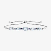 Limited Quantities! Womens Genuine Blue Topaz Sterling Silver Bolo Bracelet