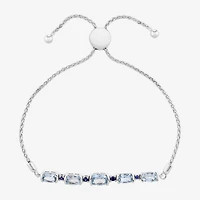 Limited Quantities! Womens Genuine Blue Topaz Sterling Silver Bolo Bracelet