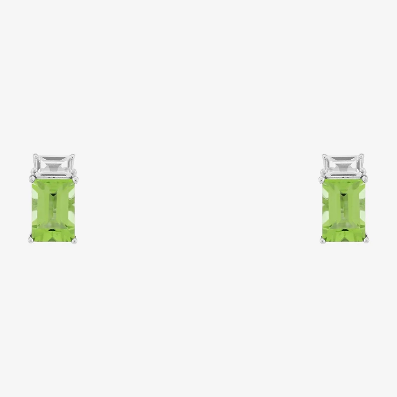 Limited Quantities! Genuine Green Peridot Sterling Silver 8.6mm Stud Earrings