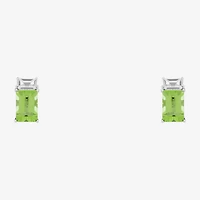 Limited Quantities! Genuine Green Peridot Sterling Silver 8.6mm Stud Earrings