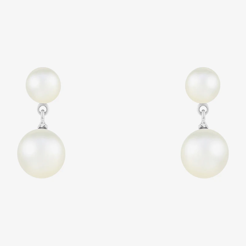 Limited Quantities! Womens Cultured Freshwater Pearl Sterling Silver Drop Earrings