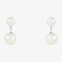 Limited Quantities! Womens Cultured Freshwater Pearl Sterling Silver Drop Earrings
