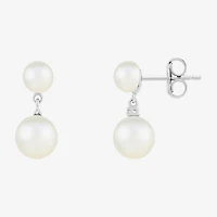 Limited Quantities! Womens Cultured Freshwater Pearl Sterling Silver Drop Earrings