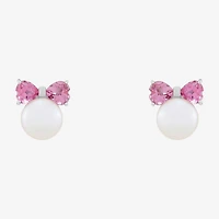 Limited Quantities! Pink Cultured Freshwater Pearl Sterling Silver 10.5mm Bow Stud Earrings