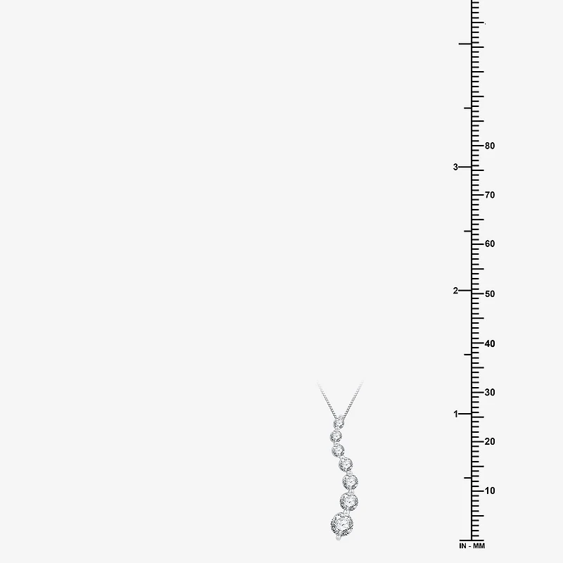(G/Si1-Si2) Womens 1 CT. T.W. Lab Grown White Diamond 10K Gold 18 Inch Pendant Necklace