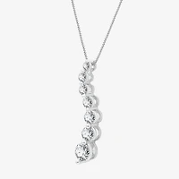 (G/Si1-Si2) Womens 1 CT. T.W. Lab Grown White Diamond 10K Gold 18 Inch Pendant Necklace