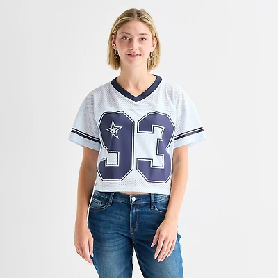Arizona Womens Juniors V Neck Short Sleeve Jersey