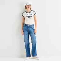 Arizona Womens Juniors Round Neck Short Sleeve Regular Fit Graphic T-Shirt