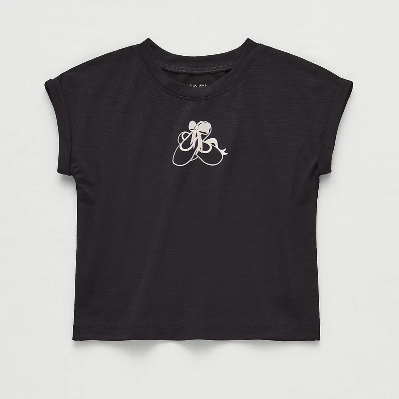 Okie Dokie Active Toddler & Little Girls Round Neck Short Sleeve Regular Fit Graphic T-Shirt