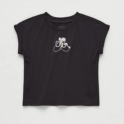 Okie Dokie Active Toddler & Little Girls Round Neck Short Sleeve Regular Fit Graphic T-Shirt
